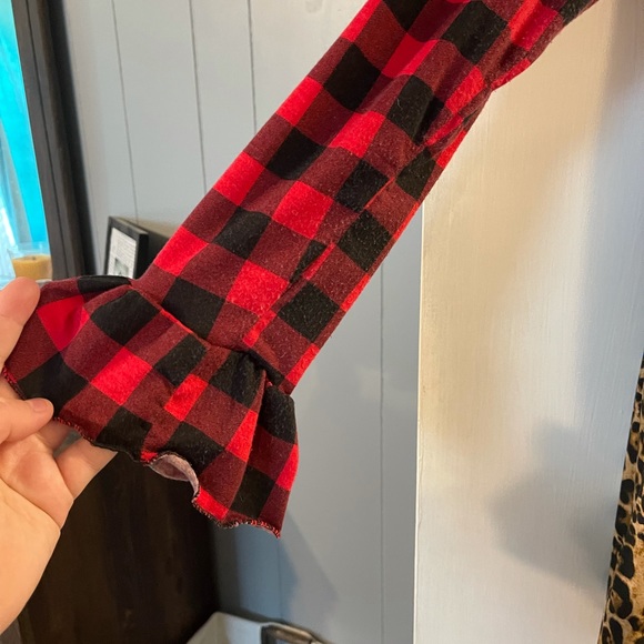 Leopard and Buffalo plaid top - Picture 2 of 4